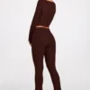 Pantalones acampanados de talle medio Philippa en color chocolate