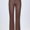 Pantalones acampanados de talle medio Selara en color bronce