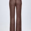 Pantalones acampanados de talle medio Selara en color bronce