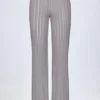 Pantalones acampanados de talle medio Selara en color plata