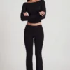 Pantalones acampanados de talle medio Vevina Modal en negro