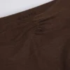 Pantalones acampanados fruncidos de jersey cepillado en color Pecan Marl
