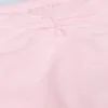 Pantalones acampanados fruncidos de jersey cepillado en rosa pálido jaspeado
