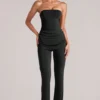 Pantalones ajustados de talle medio Lumi en negro