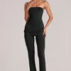 Pantalones ajustados de talle medio Lumi en negro