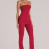 Pantalones ajustados de talle medio Lumi  en rojo cereza