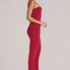 Pantalones ajustados de talle medio Lumi  en rojo cereza
