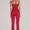 Pantalones ajustados de talle medio Lumi  en rojo cereza