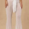 Pantalones anchos con lazo delantero Hydra en blanco