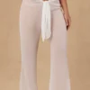Pantalones anchos con lazo delantero Hydra en blanco