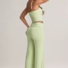 Pantalones anchos con vuelta de Melida Modal en verde salvia