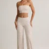 Pantalones anchos con vuelta Melida Modal en rayas rosa y amarillo