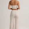 Pantalones anchos con vuelta Melida Modal en rayas rosa y amarillo