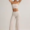 Pantalones anchos con vuelta Melida Modal en rayas rosa y amarillo