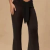 Pantalones anchos Hydra con lazo delantero en negro