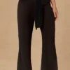 Pantalones anchos Hydra con lazo delantero en negro