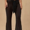 Pantalones anchos Hydra con lazo delantero en negro