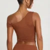 Pantalones Anona de talle medio en mezcla de modal y cachemira en marrón castaño