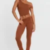 Pantalones Anona de talle medio en mezcla de modal y cachemira en marrón castaño