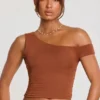 Pantalones Anona de talle medio en mezcla de modal y cachemira en marrón castaño