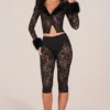 Pantalones capri con cordones Annalisa  en negro
