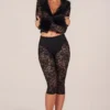 Pantalones capri con cordones Annalisa  en negro