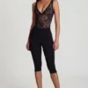 Pantalones capri cortos Giuliana Ponte Jersey en negro
