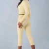 Pantalones capri de punto Selene de talle medio en amarillo mantequilla