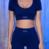 Pantalones Cortos acanalados en azul marino