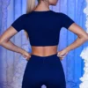 Pantalones Cortos acanalados en azul marino