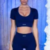 Pantalones Cortos acanalados en azul marino