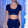 Pantalones Cortos acanalados en azul marino