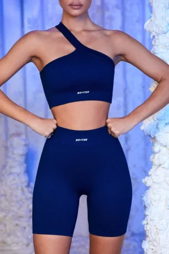 Pantalones Cortos ciclistas acanalados en azul marino