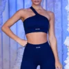 Pantalones Cortos ciclistas acanalados en azul marino