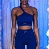 Pantalones Cortos ciclistas acanalados en azul marino