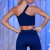 Pantalones Cortos ciclistas acanalados en azul marino