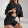 Pantalones Cortos ciclistas de algodón suave en negro
