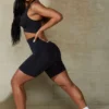 Pantalones Cortos ciclistas de cintura alta Define Luxe en negro