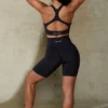Pantalones Cortos ciclistas de cintura alta Define Luxe en negro