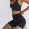 Pantalones Cortos ciclistas de cintura alta Define Luxe en negro