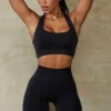 Pantalones Cortos ciclistas de cintura alta Define Luxe en negro