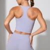 Pantalones Cortos con cintura retorcida y bolsillos en color pervinca