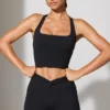 Pantalones Cortos con cintura retorcida y bolsillos en negro