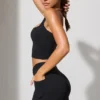 Pantalones Cortos con cintura retorcida y bolsillos en negro