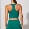 Pantalones Cortos con cintura retorcida y bolsillos en verde azulado