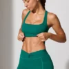 Pantalones Cortos con cintura retorcida y bolsillos en verde azulado