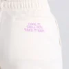 Pantalones Cortos de chándal de talle medio en color cáscara de huevo