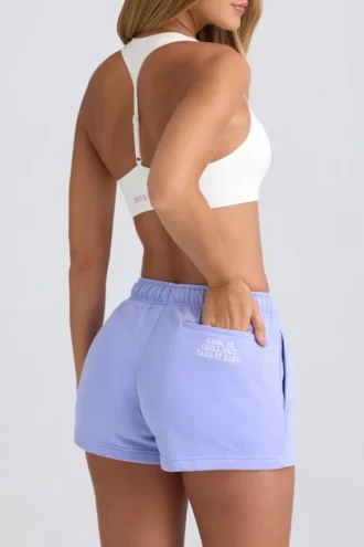 Pantalones Cortos de chándal de talle medio en color pervinca