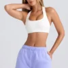 Pantalones Cortos de chándal de talle medio en color pervinca