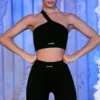 Pantalones Cortos de ciclista acanalados en negro
